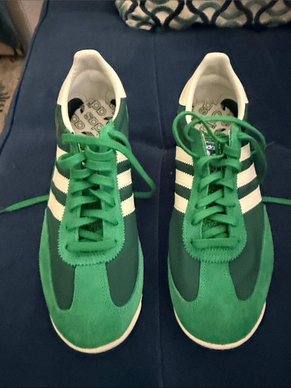 adidas Men’s Green and White Retro Low-Top Sneakers Adidas SL 72